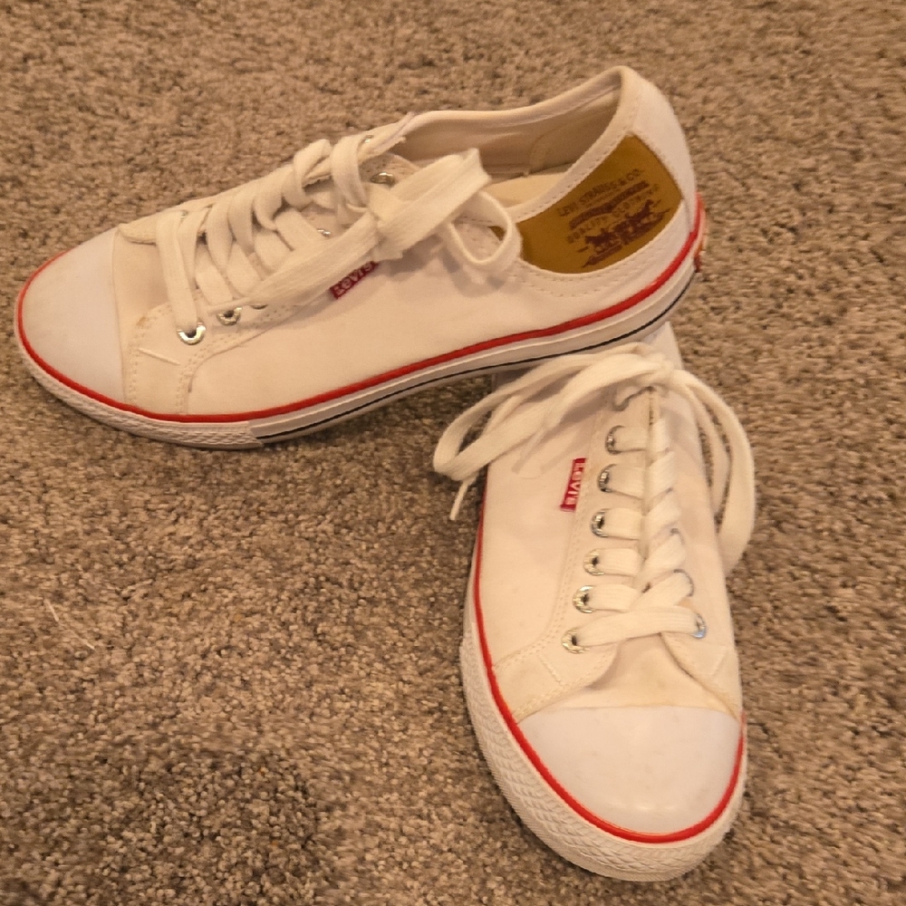 Levi's White and Red Men's Shoes